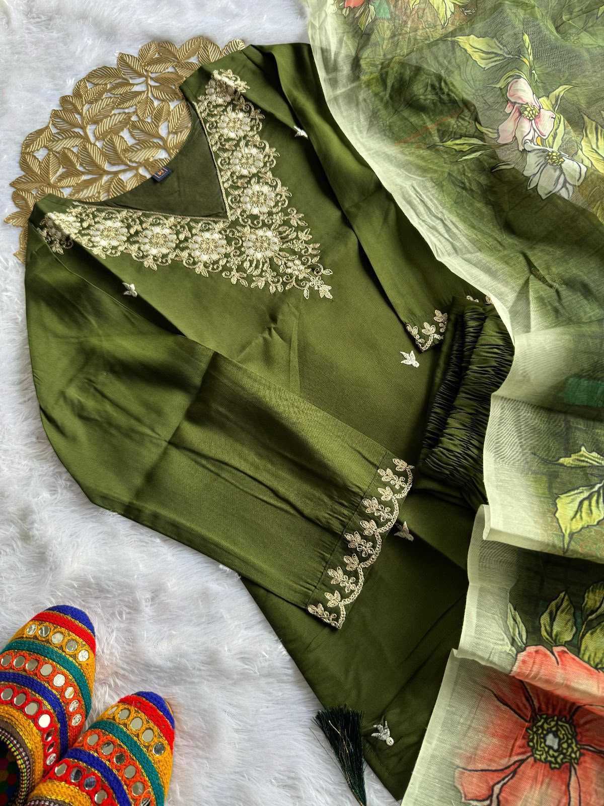 YNF Wholesale Heavy Roman Silk Embroidered Kurtis  | Surat Manufacturer