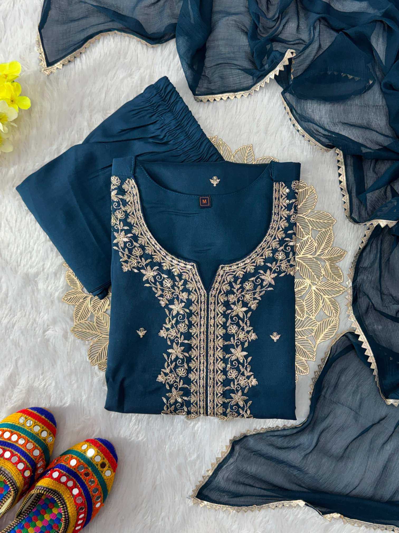 YNF Wholesale Heavy Roman Silk Embroidered Kurtis  | Surat Manufacturer