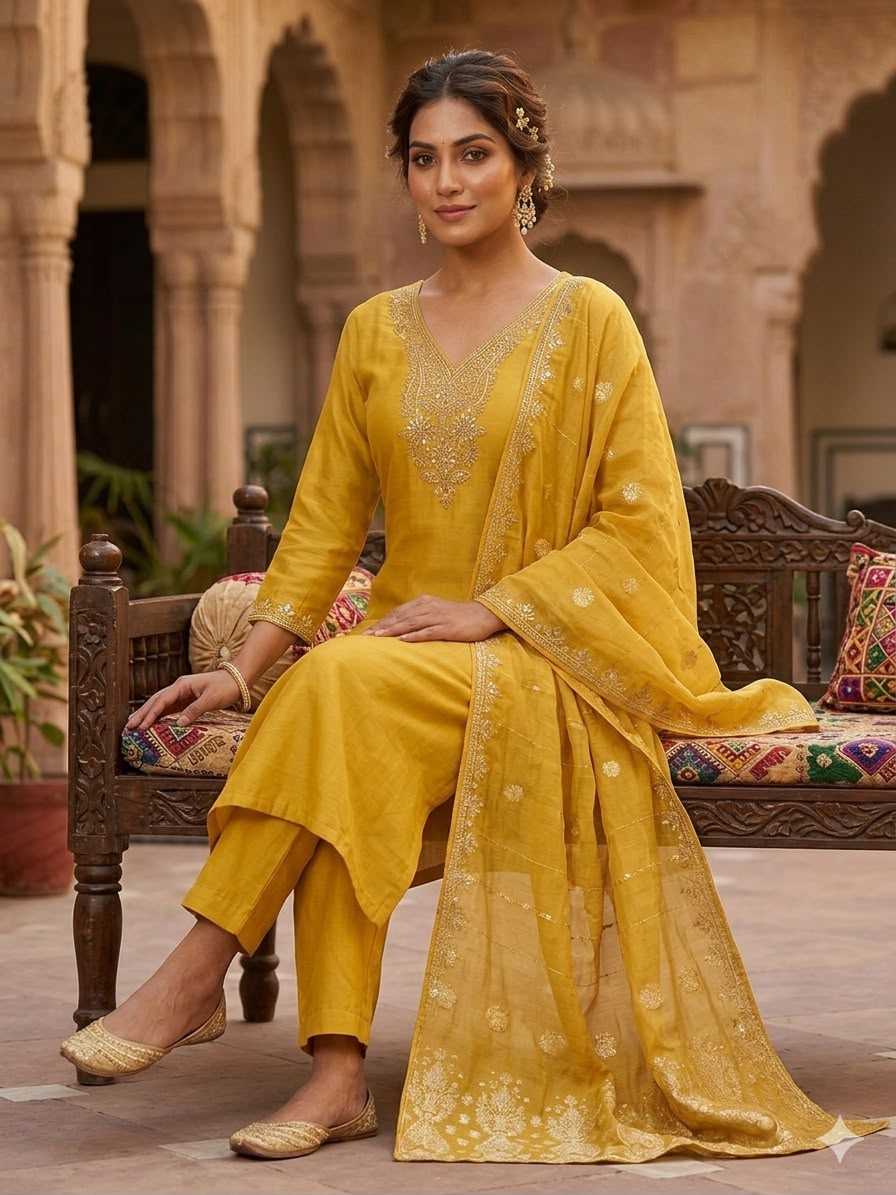 YNF Wholesale Heavy Roman Silk Embroidered Kurtis  | Surat Manufacturer
