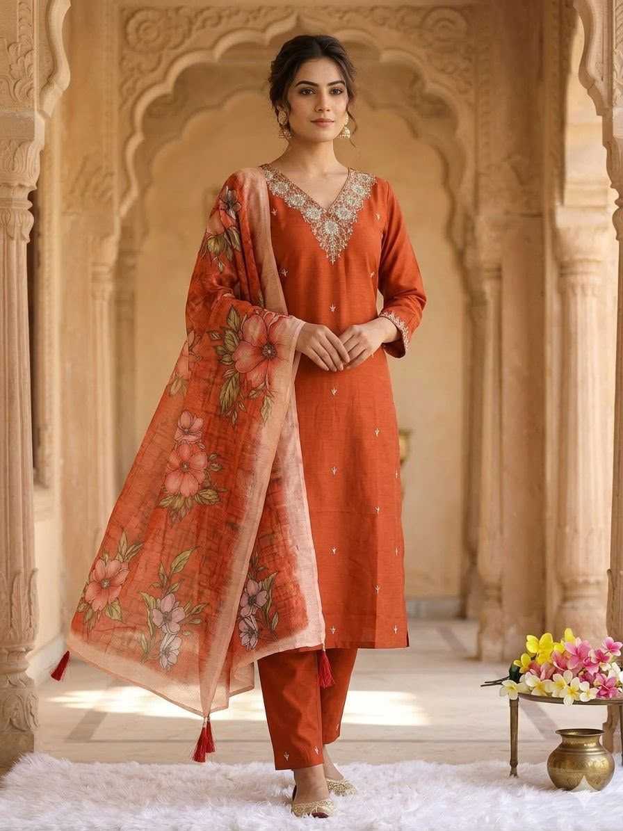 YNF Wholesale Heavy Roman Silk Kids Top & Pant  | Surat Manufacturer