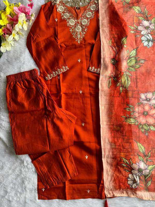 YNF Wholesale Heavy Roman Silk Kids Top & Pant  | Surat Manufacturer