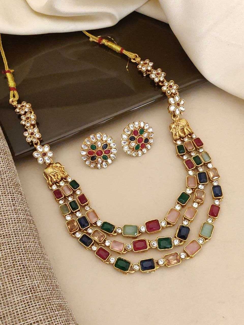 YNF Wholesale AD Diamond AD Diamond Necklace  | Surat Manufacturer