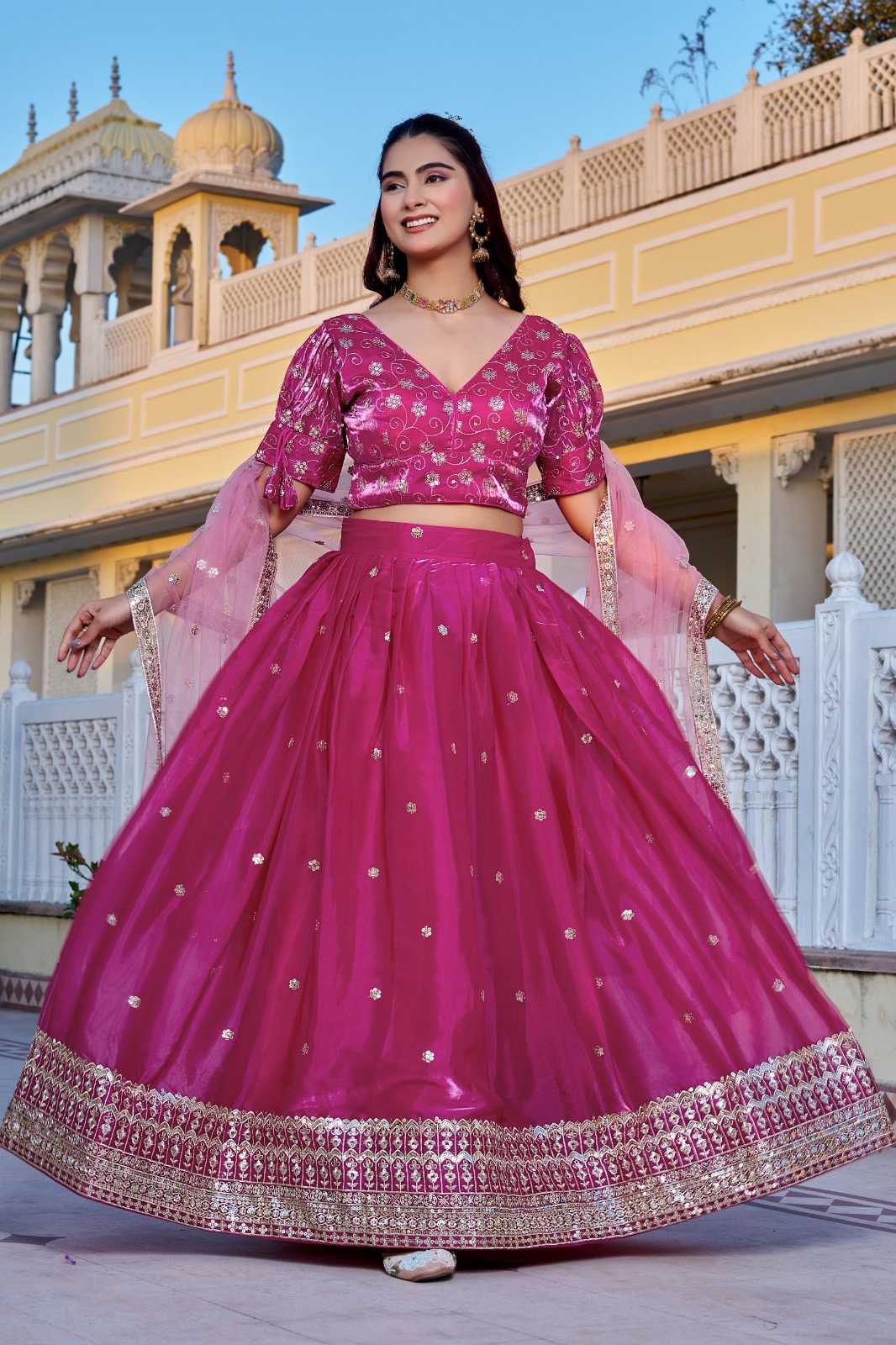 YNF Wholesale Jimmy Choo Embroidered Lehenga  | Surat Manufacturer