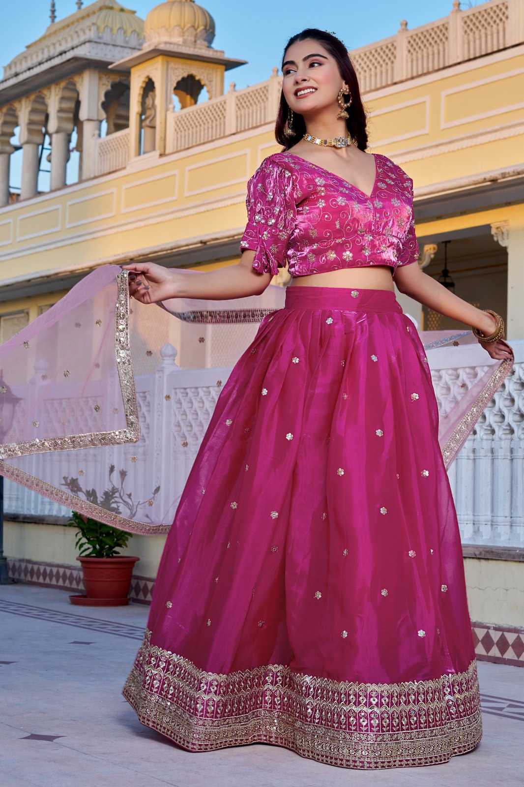 YNF Wholesale Jimmy Choo Embroidered Lehenga  | Surat Manufacturer