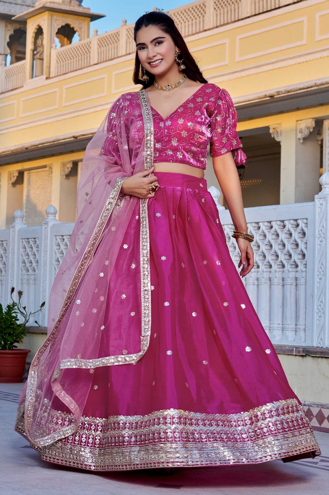 YNF Wholesale Jimmy Choo Embroidered Lehenga  | Surat Manufacturer
