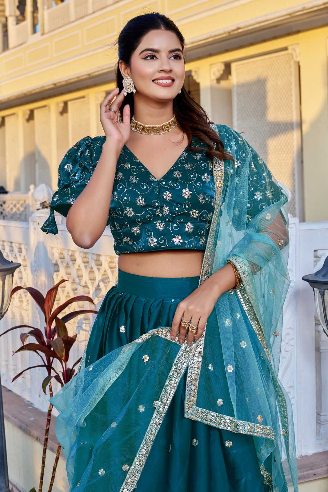YNF Wholesale Jimmy Choo Embroidered Lehenga  | Surat Manufacturer