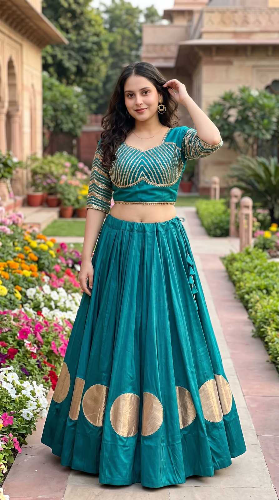 YNF Wholesale Heavy Roman Silk Designer Lehenga  | Surat Manufacturer