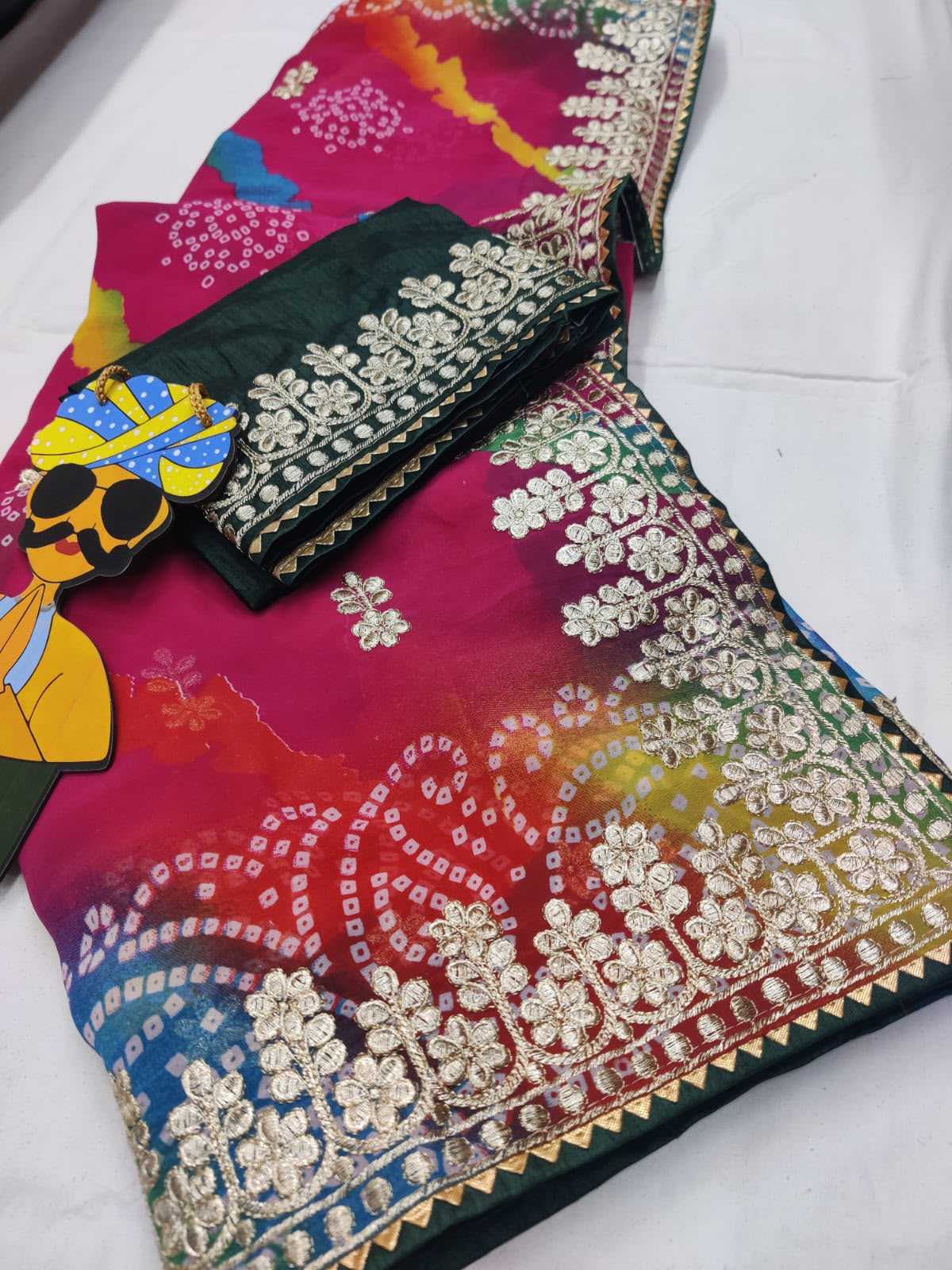 YNF Wholesale Bandhani Silk Leheriya Sarees  | Surat Manufacturer