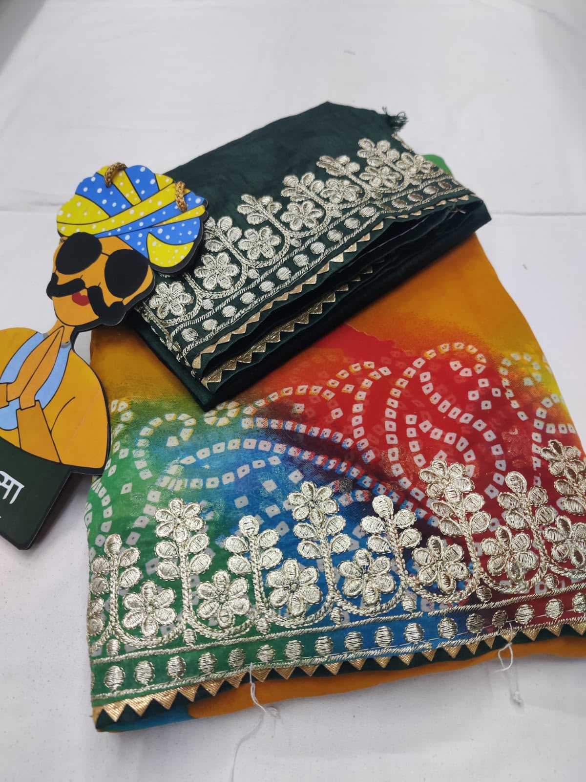 YNF Wholesale Bandhani Silk Leheriya Sarees  | Surat Manufacturer