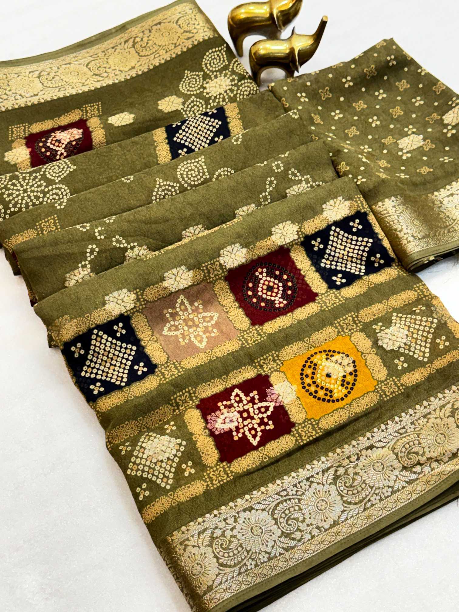 YNF Wholesale Jacquard Printed Sarees  | Surat Manufacturer