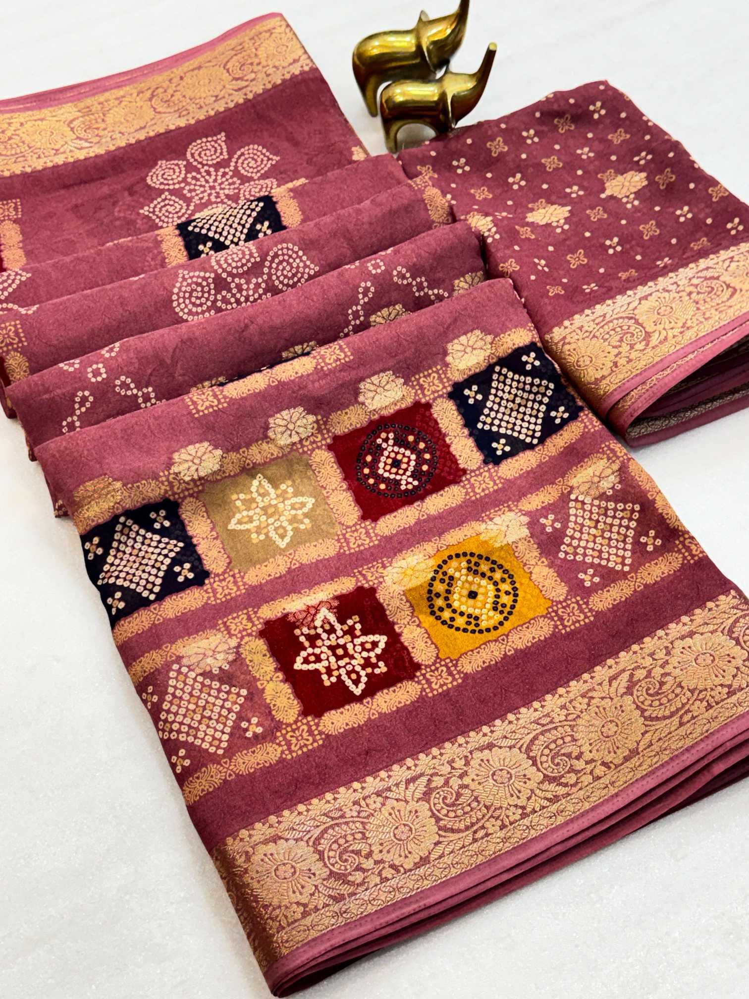 YNF Wholesale Jacquard Printed Sarees  | Surat Manufacturer