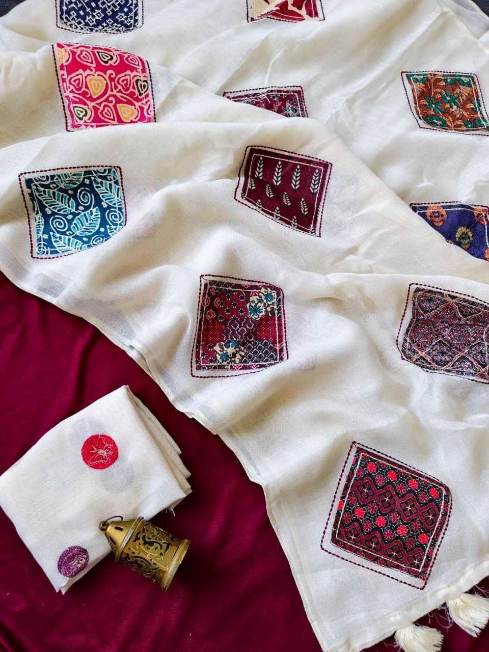 YNF Wholesale Linen White Sarees  | Surat Manufacturer