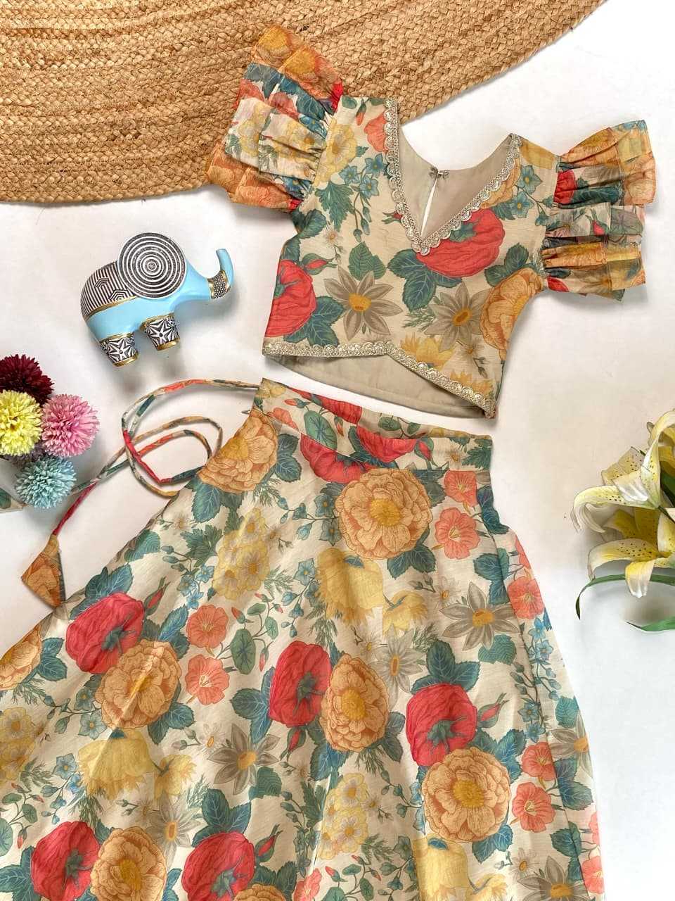YNF Wholesale Chanderi Soft Kids Lehenga  | Surat Manufacturer