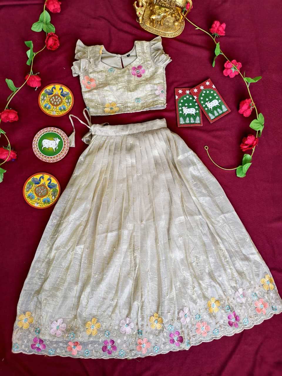 YNF Wholesale Soft Gold Crush Kids Lehenga  | Surat Manufacturer