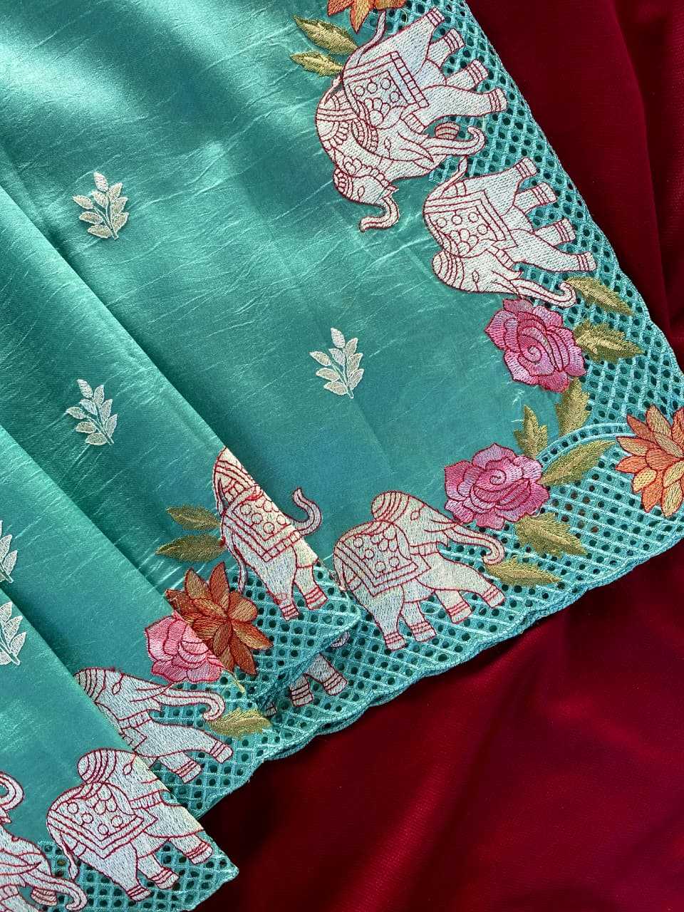 YNF Wholesale Pure Viscos Embroidered Sarees  | Surat Manufacturer