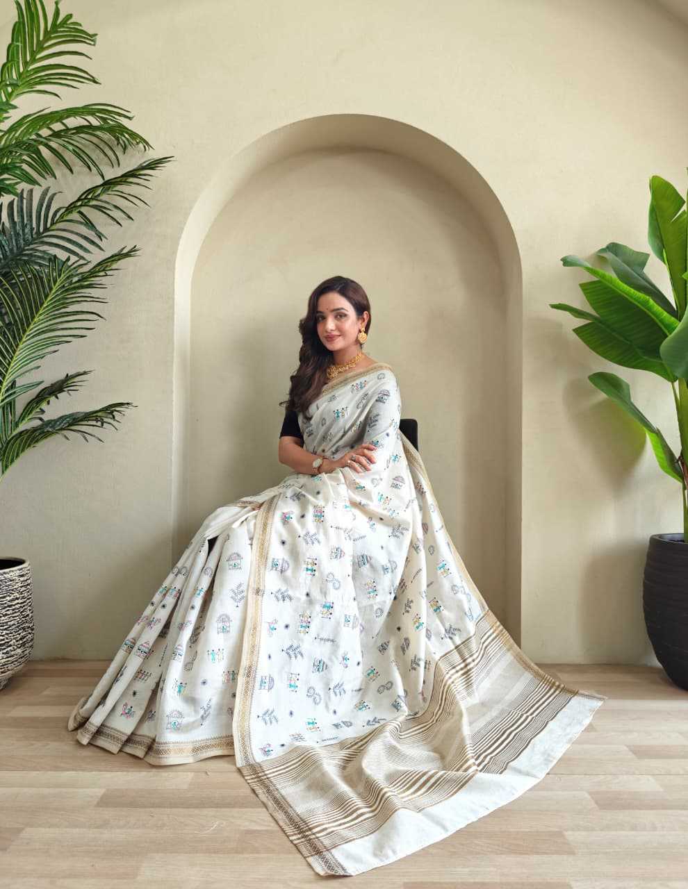 YNF Wholesale Tussar Silk Embroidered Sarees  | Surat Manufacturer