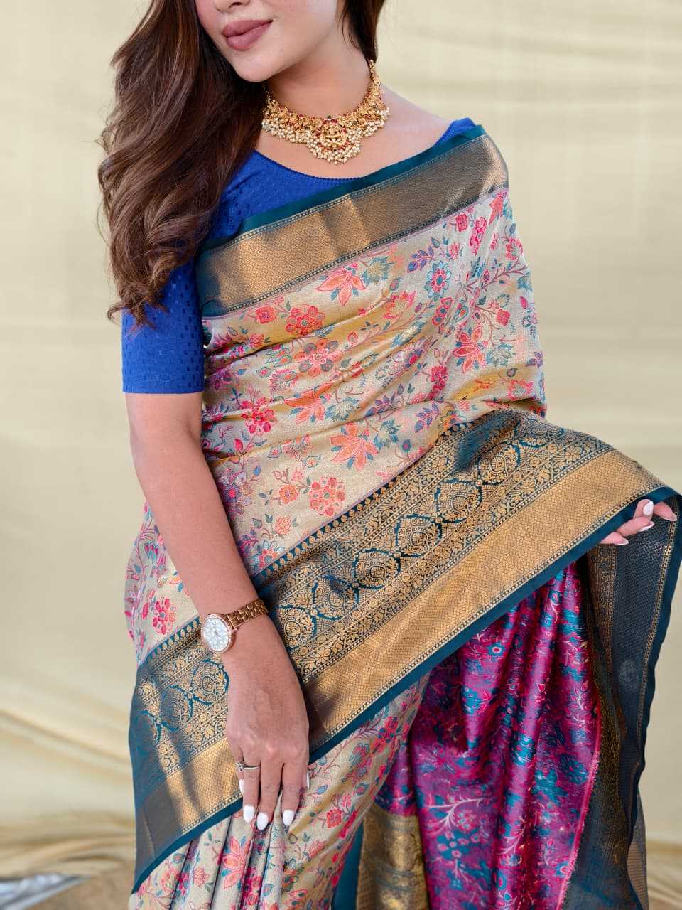 YNF Wholesale Kanjivaram Silk Zari Border Silk Sarees  | Surat Manufacturer