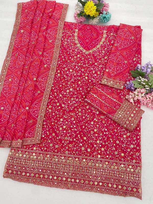 YNF Wholesale Faux Georgette Embroidery Suits  | Surat Manufacturer