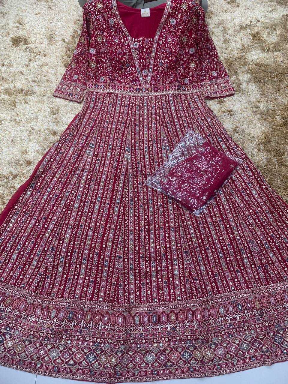 YNF Wholesale Georgette Embroidery Gowns  | Surat Manufacturer