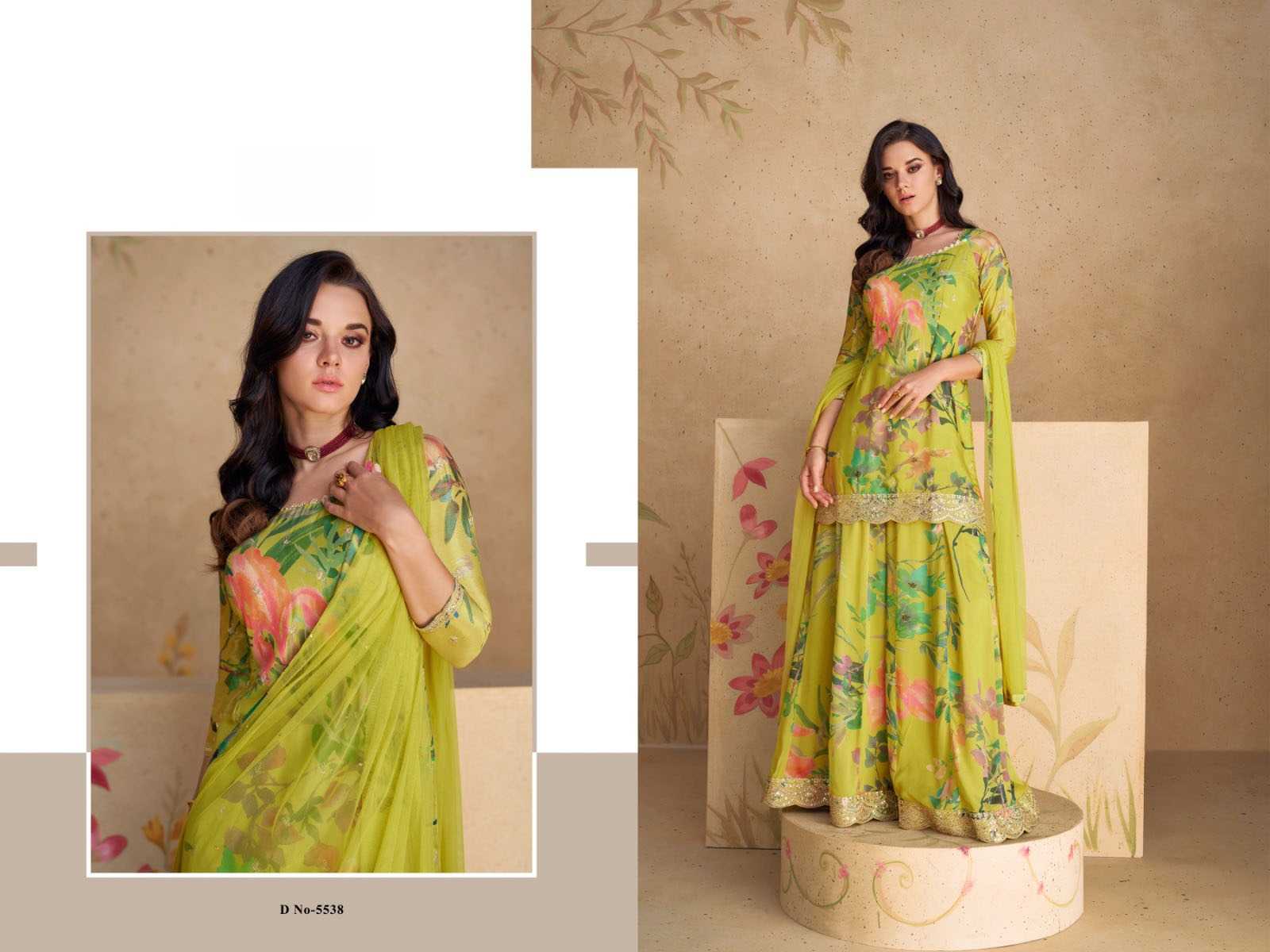 YNF Wholesale Chinon Silk Printed Suits  | Surat Manufacturer