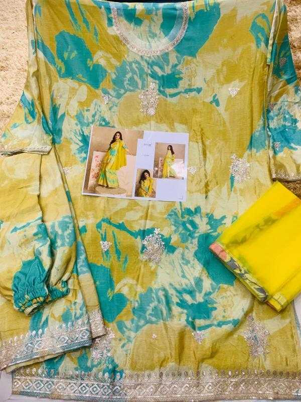 YNF Wholesale Chinon Silk Printed Suits  | Surat Manufacturer