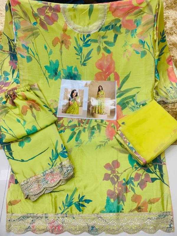 YNF Wholesale Chinon Silk Printed Suits  | Surat Manufacturer