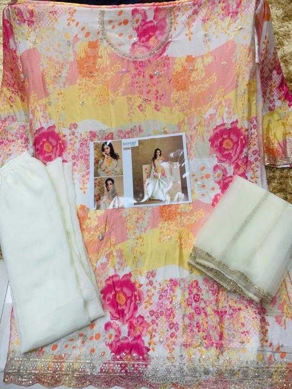 YNF Wholesale Chinon Silk Printed Suits  | Surat Manufacturer