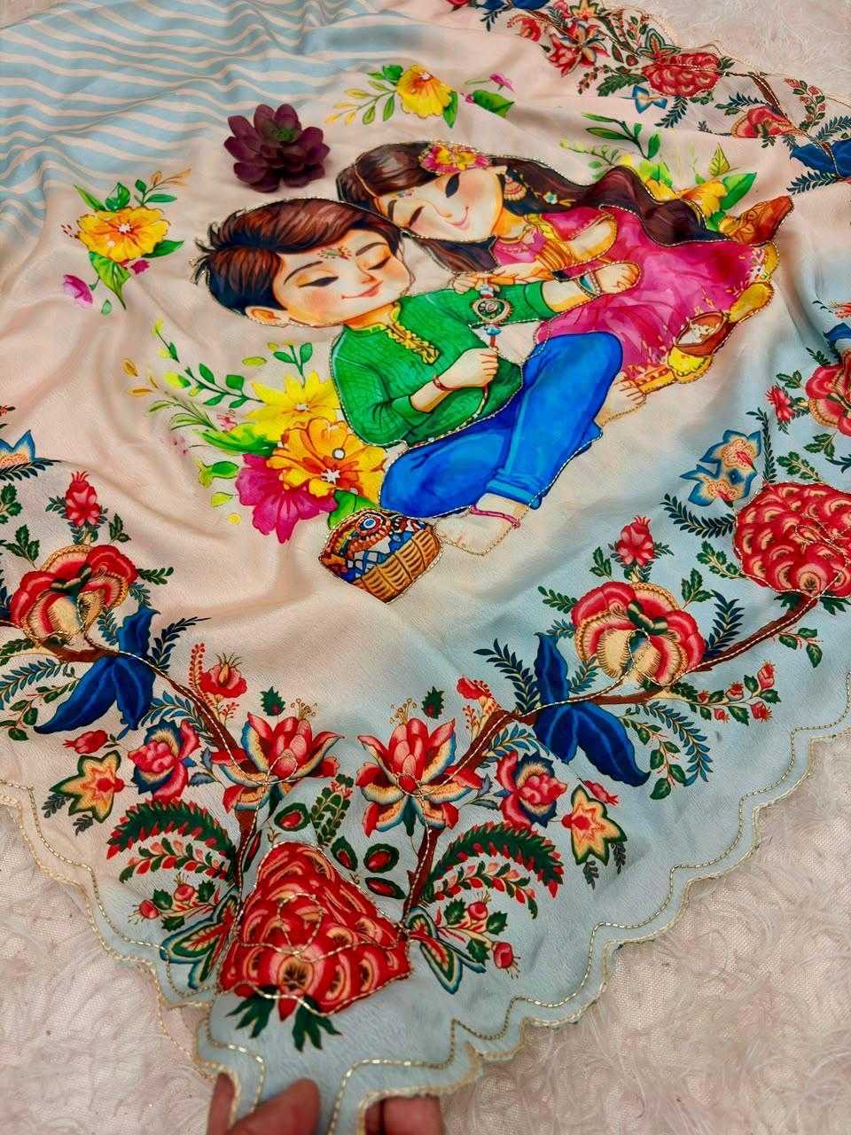 YNF Wholesale Chinon Silk Printed Silk Saree  | Surat Manufacturer