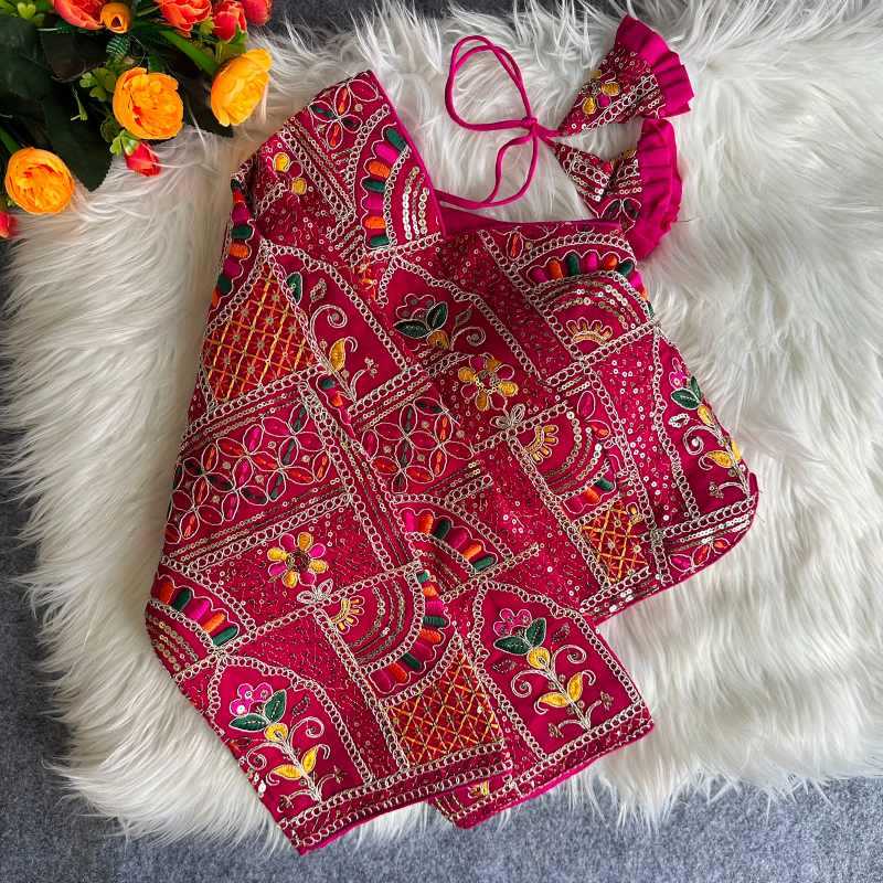 YNF Wholesale Faux Georgette Sequence Embroidery Blouse  | Surat Manufacturer