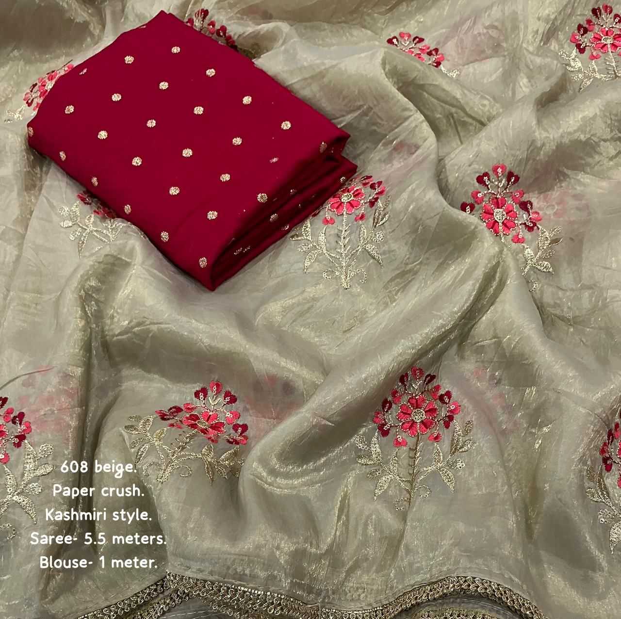 YNF Wholesale Crush Silk Embroidered Sarees  | Surat Manufacturer