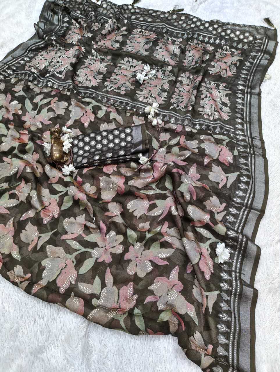 YNF Wholesale Dull Moss Designer Sarees  | Surat Manufacturer