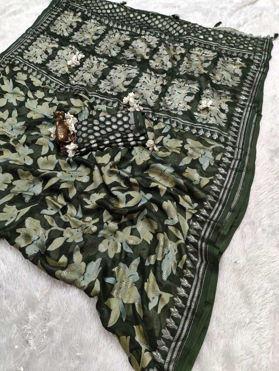 YNF Wholesale Dull Moss Designer Sarees  | Surat Manufacturer