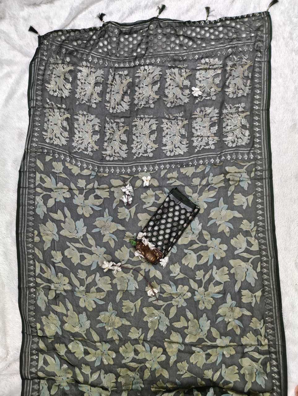 YNF Wholesale Dull Moss Designer Sarees  | Surat Manufacturer