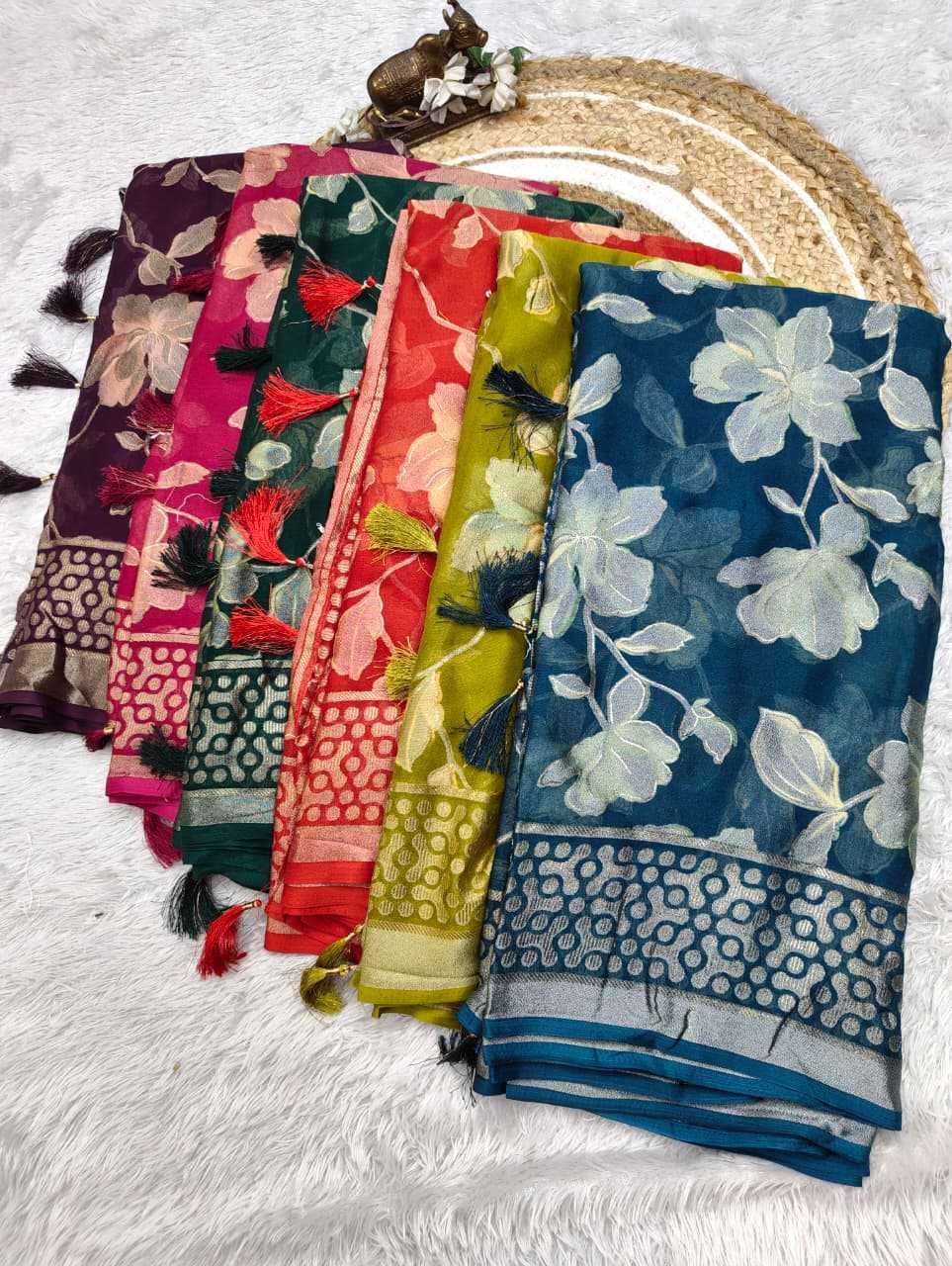 YNF Wholesale Dull Moss Designer Sarees  | Surat Manufacturer