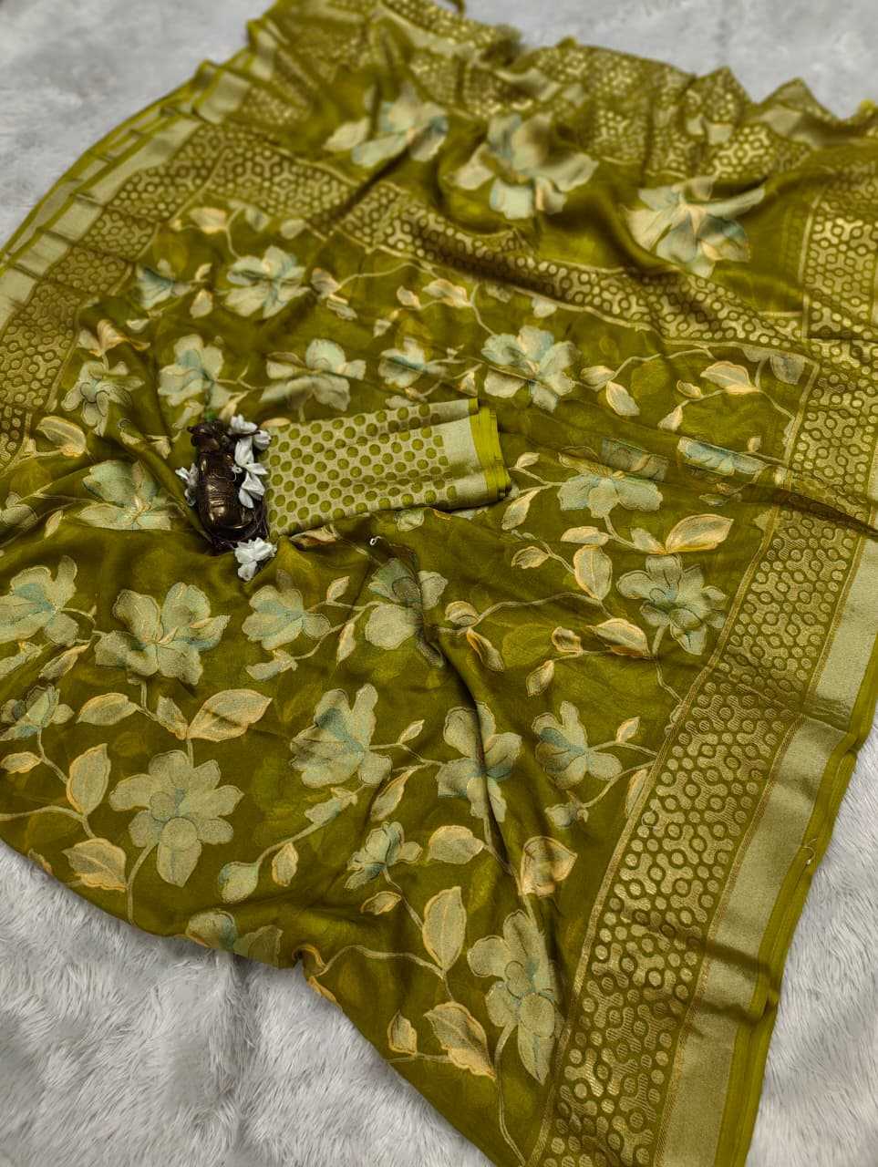 YNF Wholesale Dull Moss Designer Sarees  | Surat Manufacturer