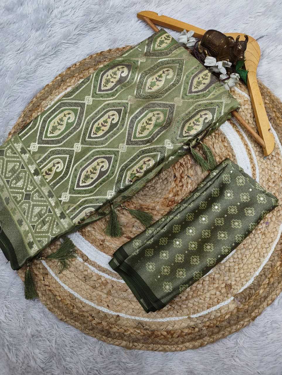 YNF Wholesale Dull Moss Designer Sarees  | Surat Manufacturer