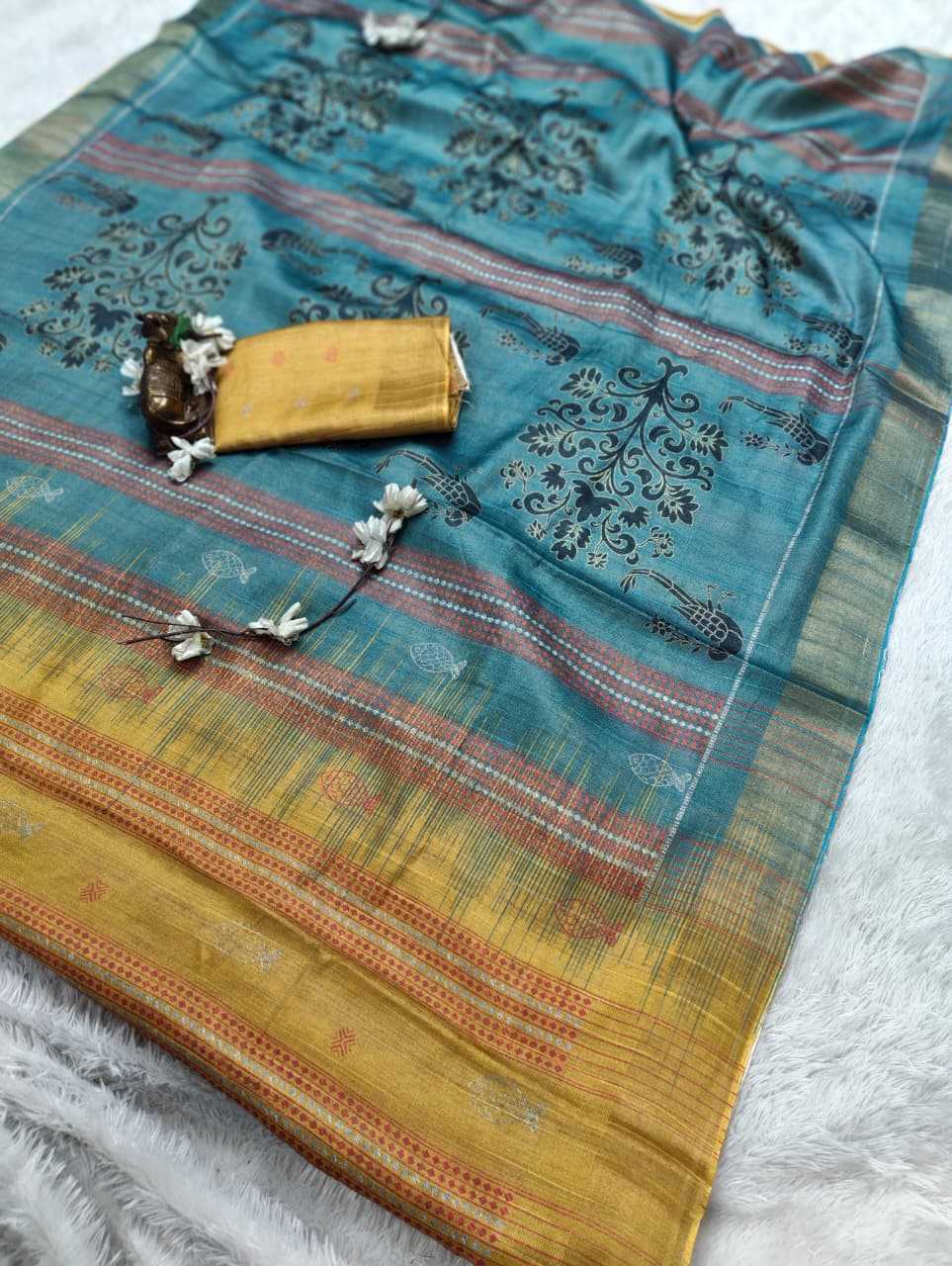 YNF Wholesale Handloom Silk Printed Silk Saree  | Surat Manufacturer