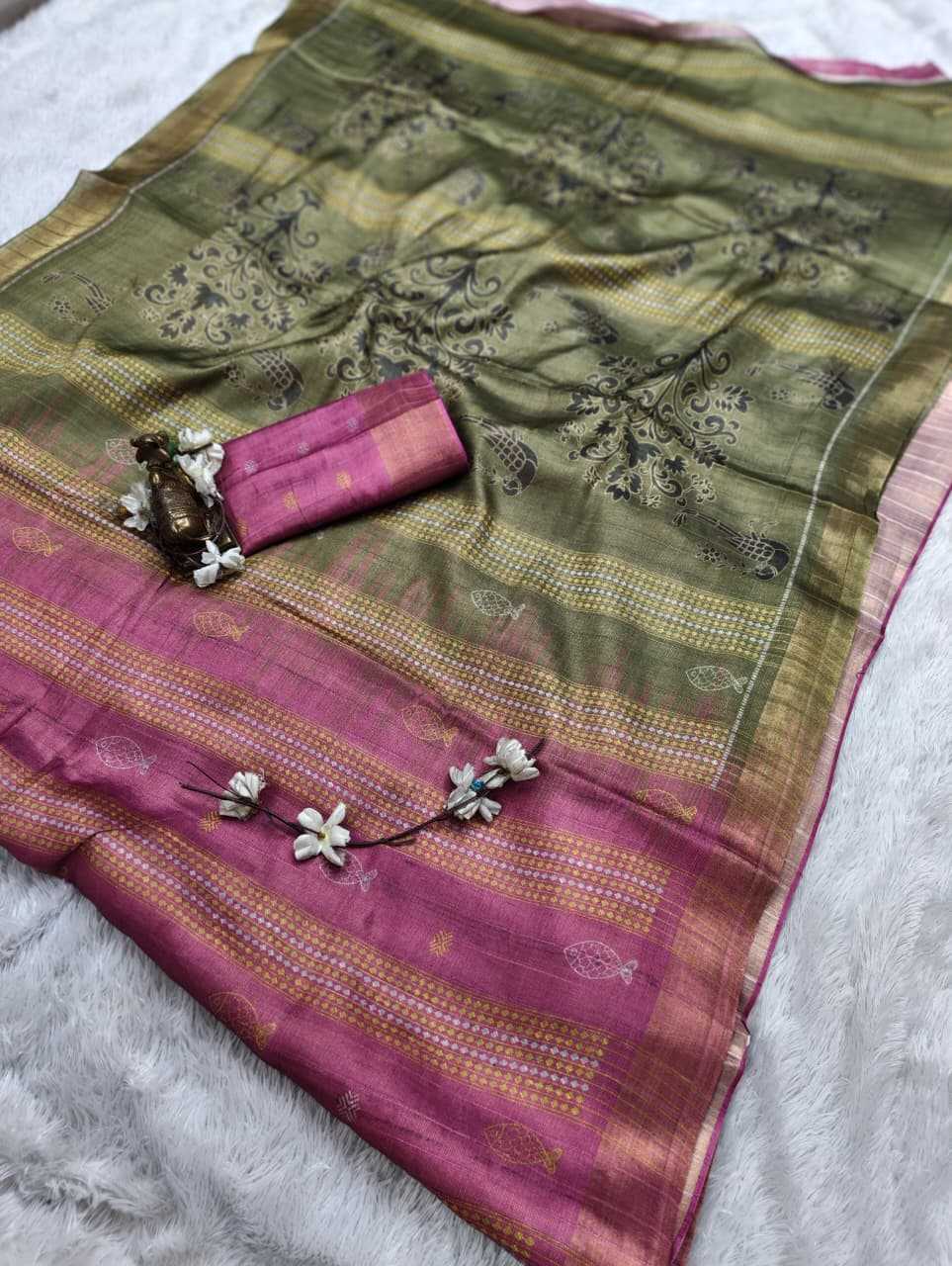 YNF Wholesale Handloom Silk Printed Silk Saree  | Surat Manufacturer