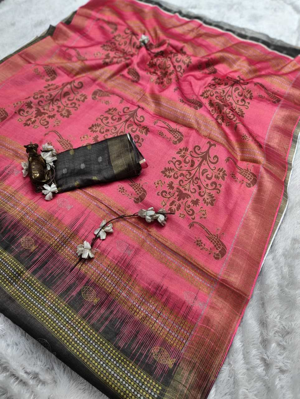 YNF Wholesale Handloom Silk Printed Silk Saree  | Surat Manufacturer