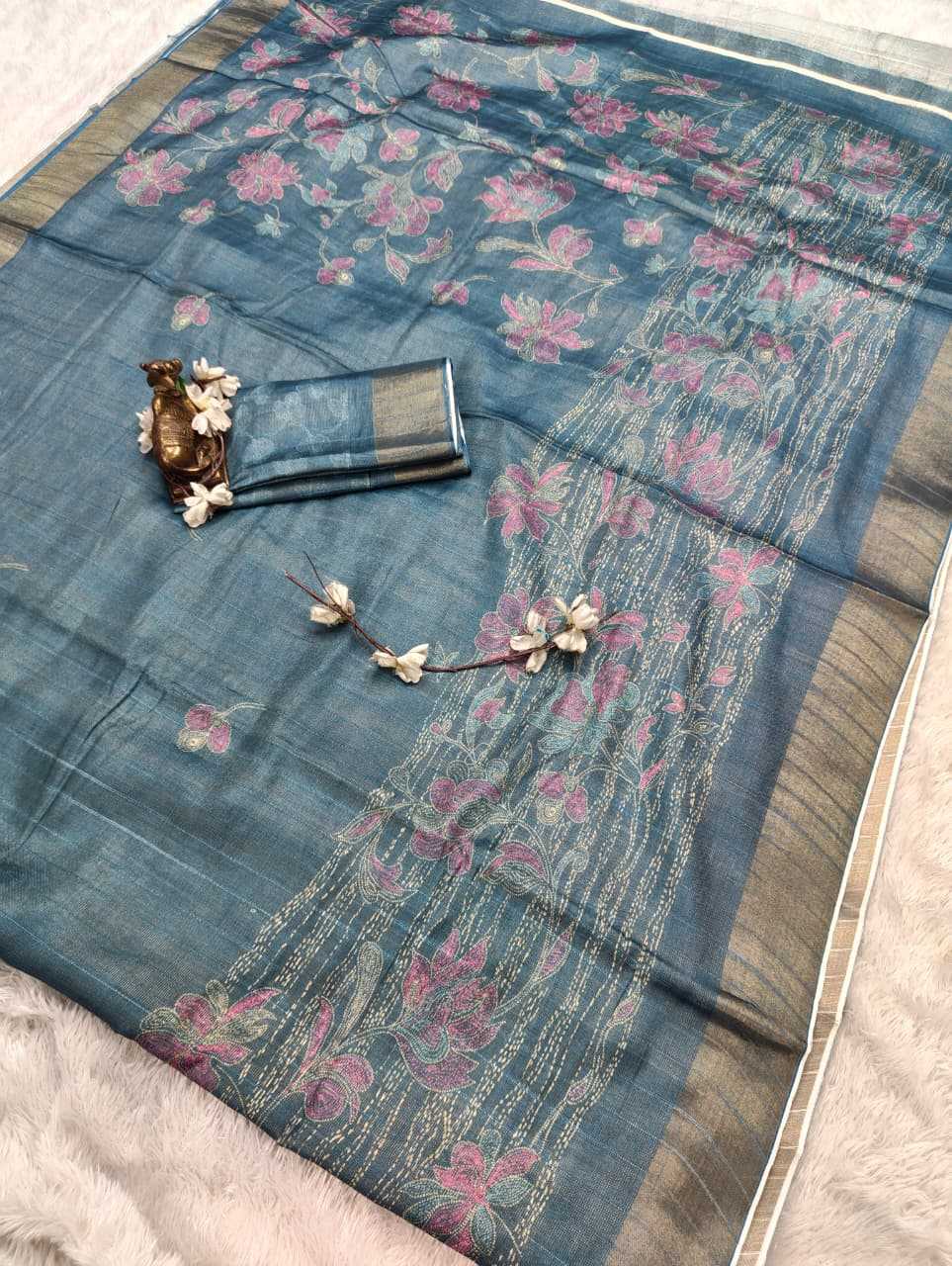 YNF Wholesale Handloom Silk Printed Silk Saree  | Surat Manufacturer