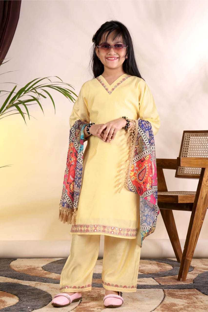YNF Wholesale Heavy Roman Silk Kids Suit  | Surat Manufacturer