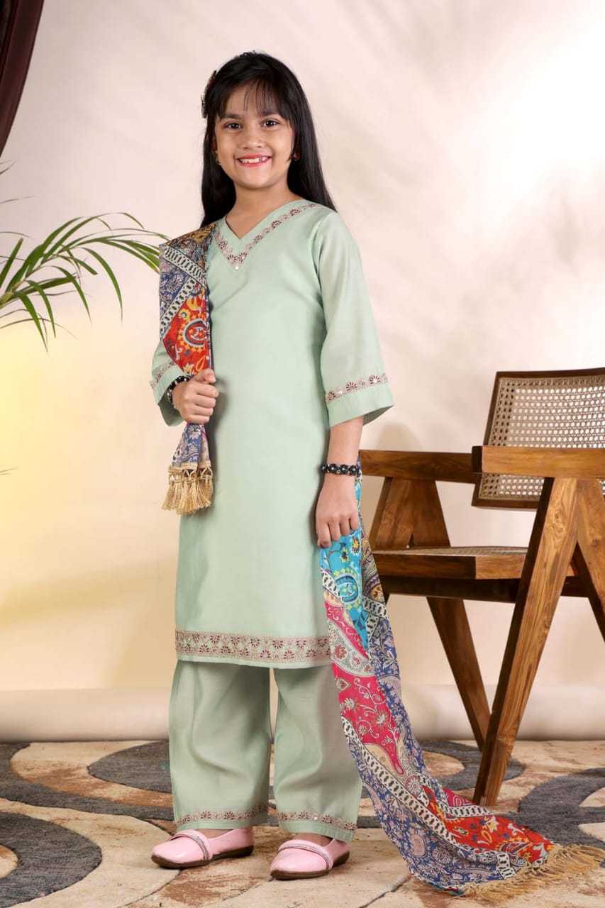 YNF Wholesale Heavy Roman Silk Kids Suit  | Surat Manufacturer