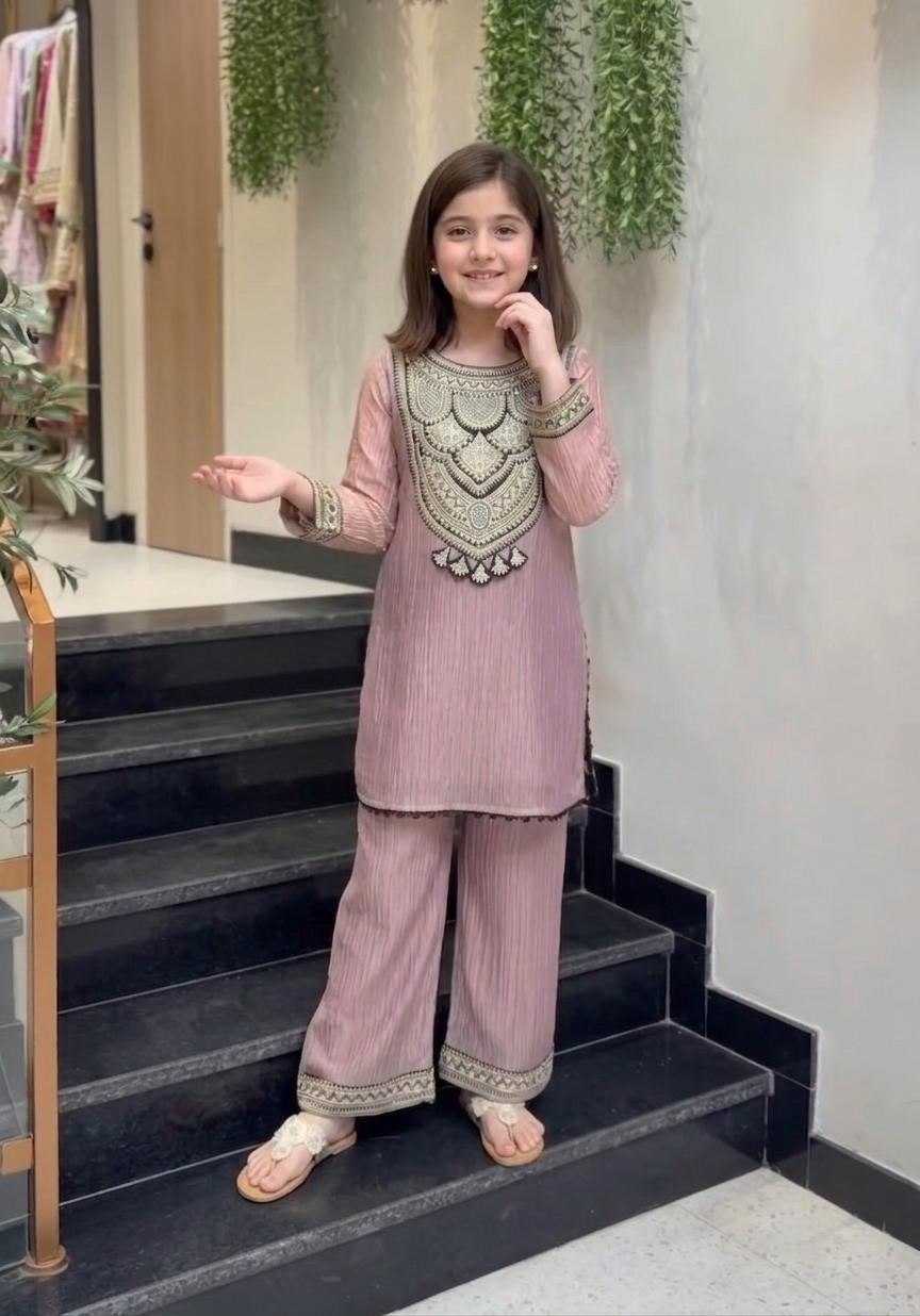 YNF Wholesale Crush Silk Kids Suit  | Surat Manufacturer