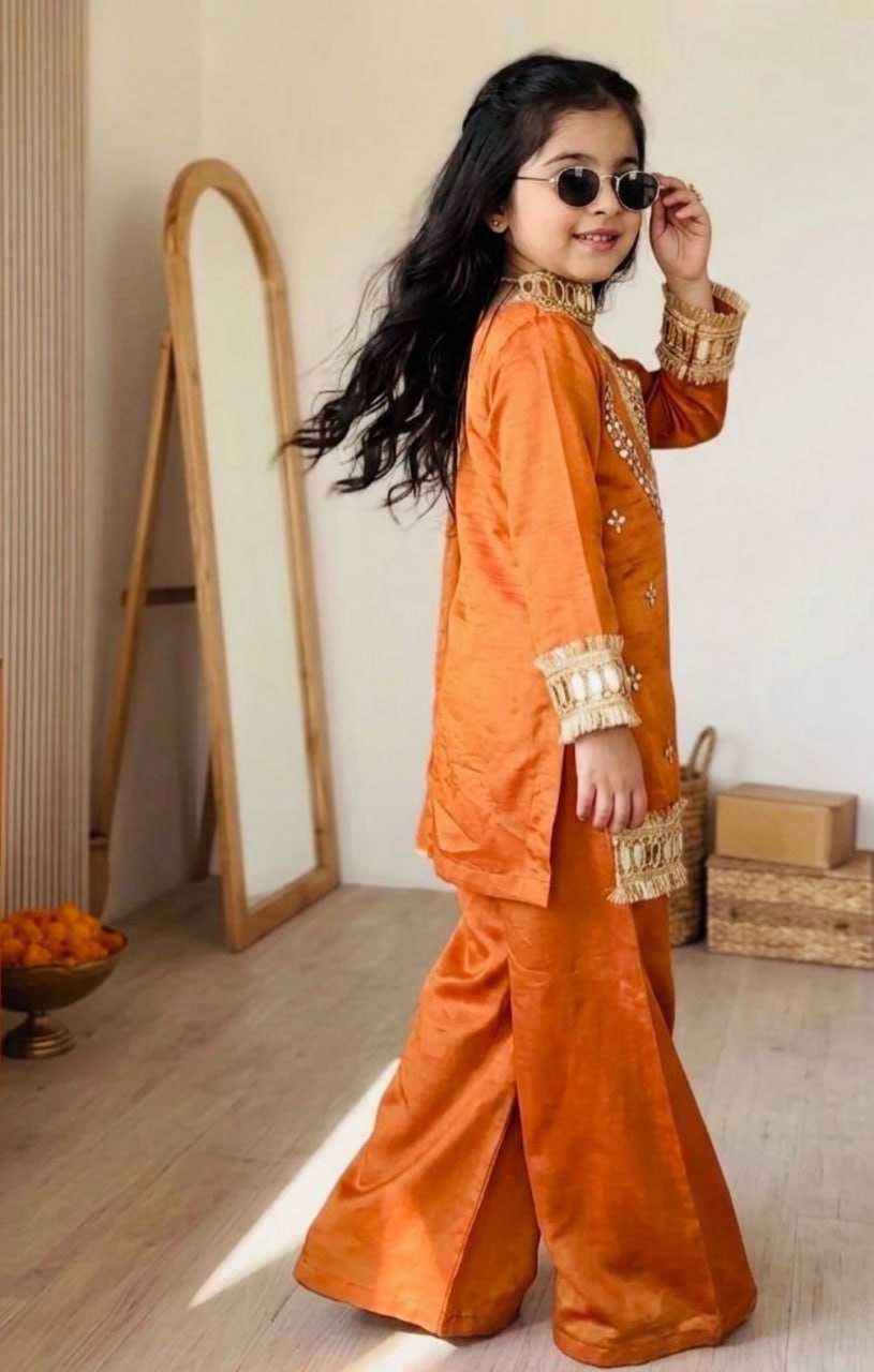 YNF Wholesale Chinon Silk Kids Suit  | Surat Manufacturer