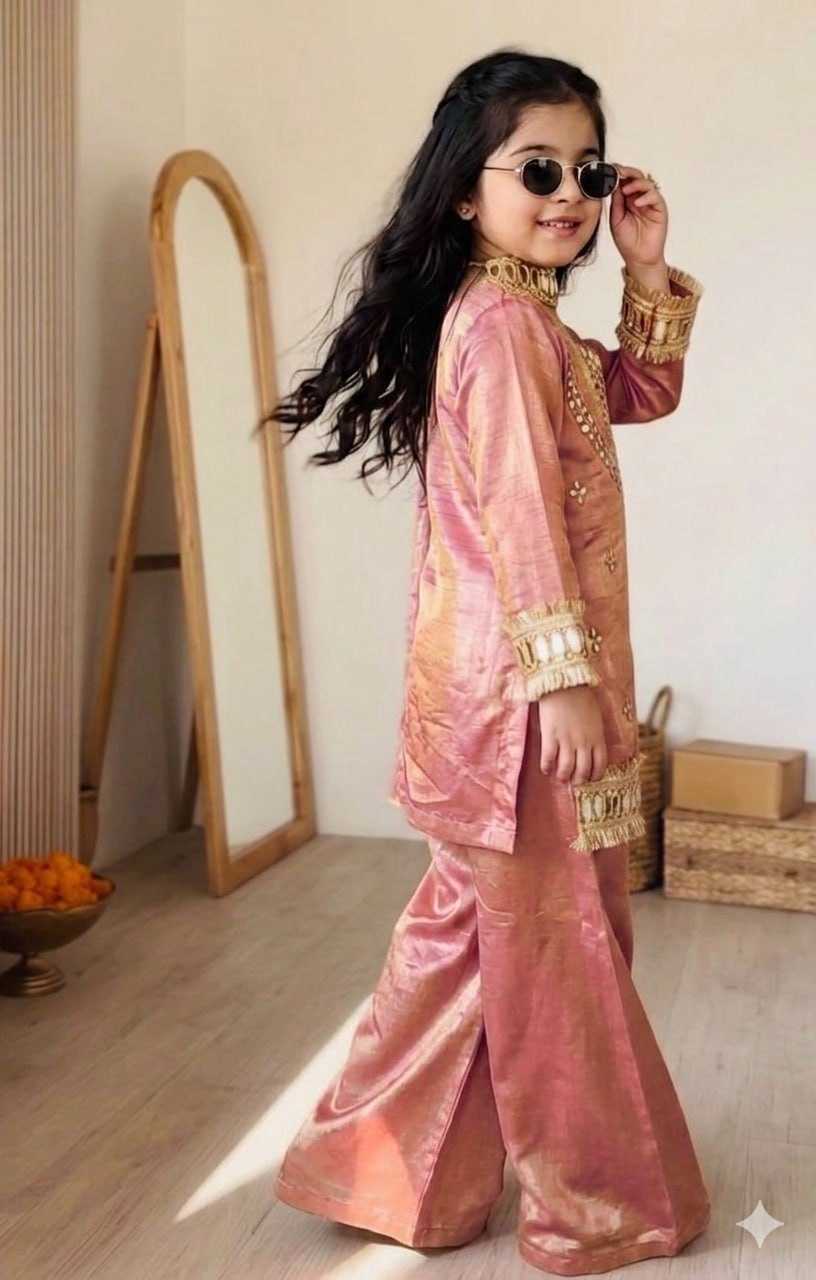 YNF Wholesale Chinon Silk Kids Suit  | Surat Manufacturer