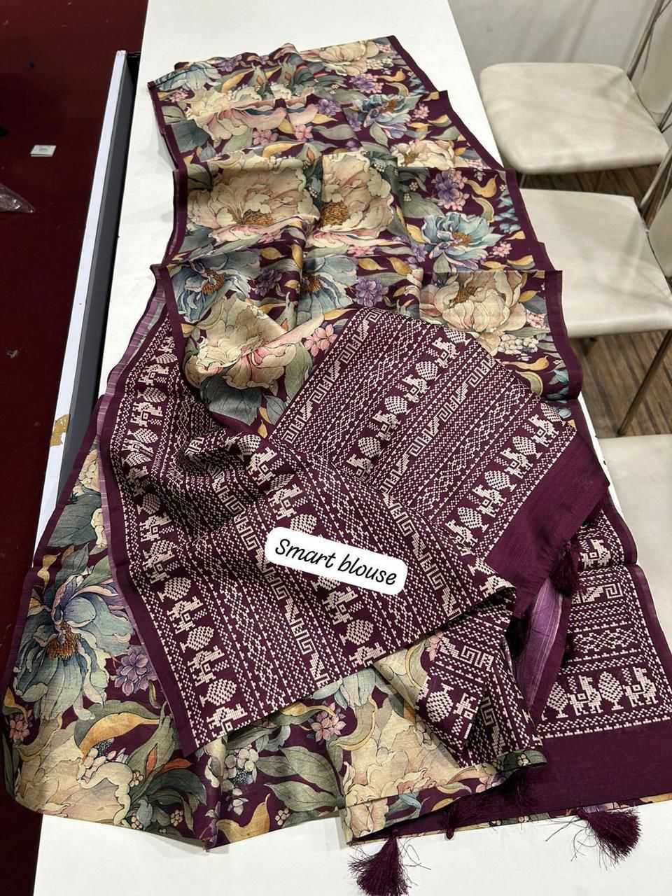 YNF Wholesale Tussar Silk Printed Sarees  | Surat Manufacturer