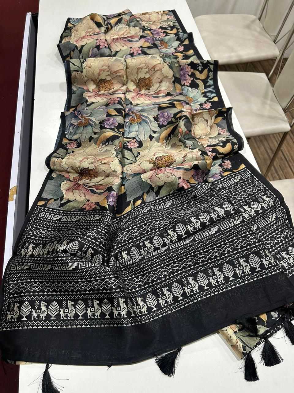 YNF Wholesale Tussar Silk Printed Sarees  | Surat Manufacturer