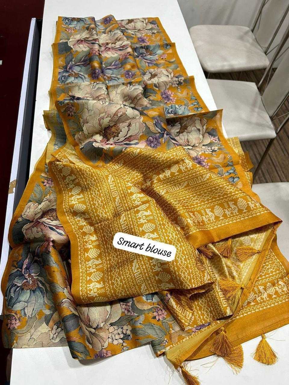 YNF Wholesale Tussar Silk Printed Sarees  | Surat Manufacturer