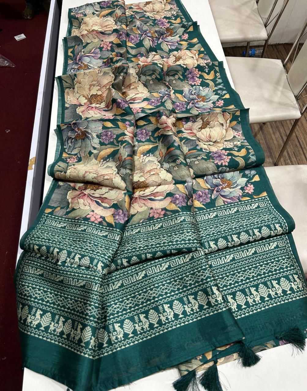 YNF Wholesale Tussar Silk Printed Sarees  | Surat Manufacturer