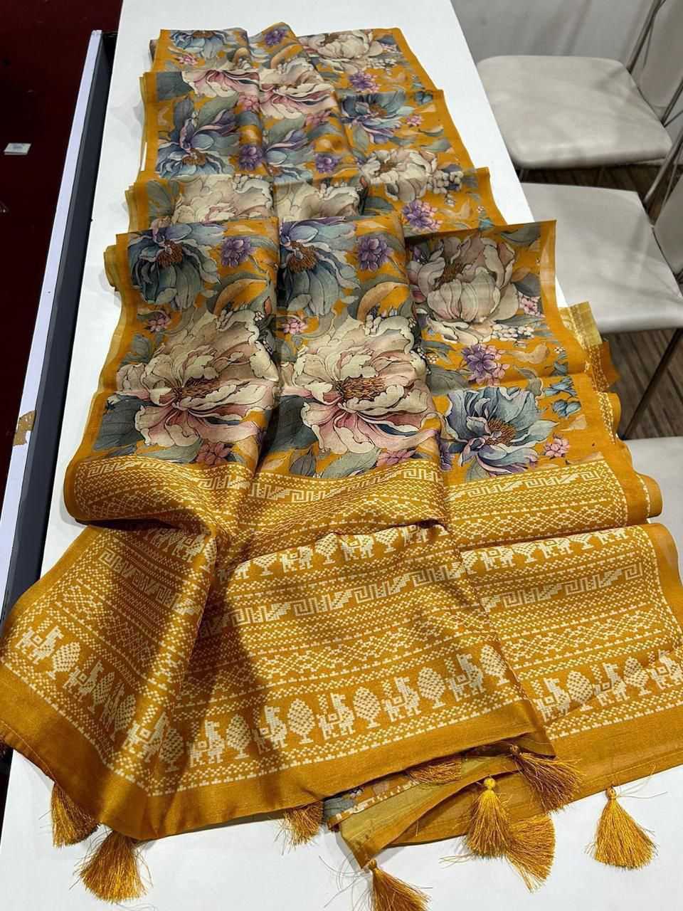 YNF Wholesale Tussar Silk Printed Sarees  | Surat Manufacturer